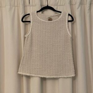 Max Studio Cream Textured Tank Top S
